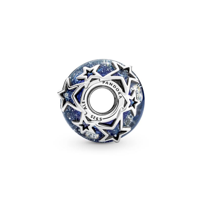 Galaxy Blue & Star Murano Charm