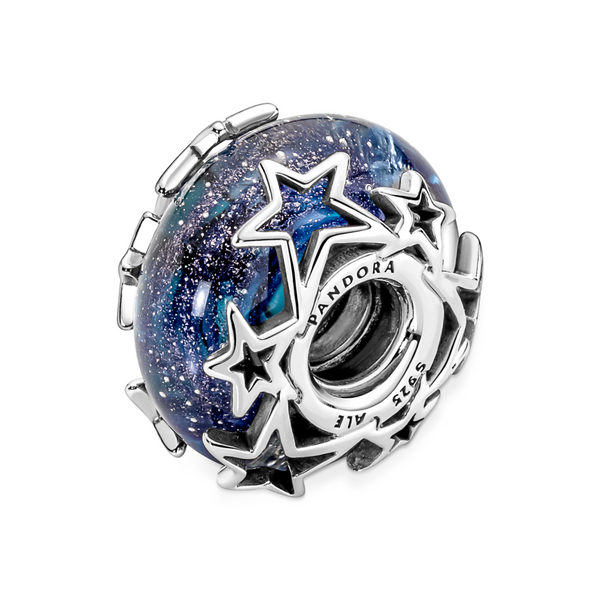 Galaxy Blue & Star Murano Charm