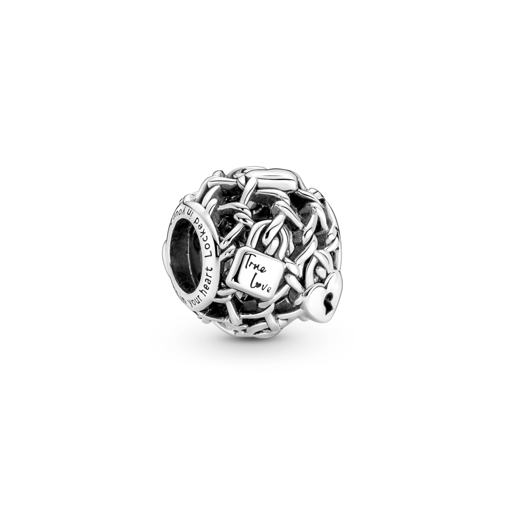 Pandora Moments Openwork Chain Link Padlock Charm