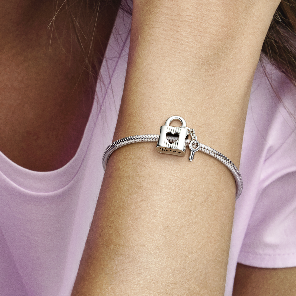 Padlock & Heart Key Charm