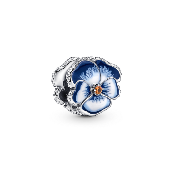 Blue Pansy Flower Charm