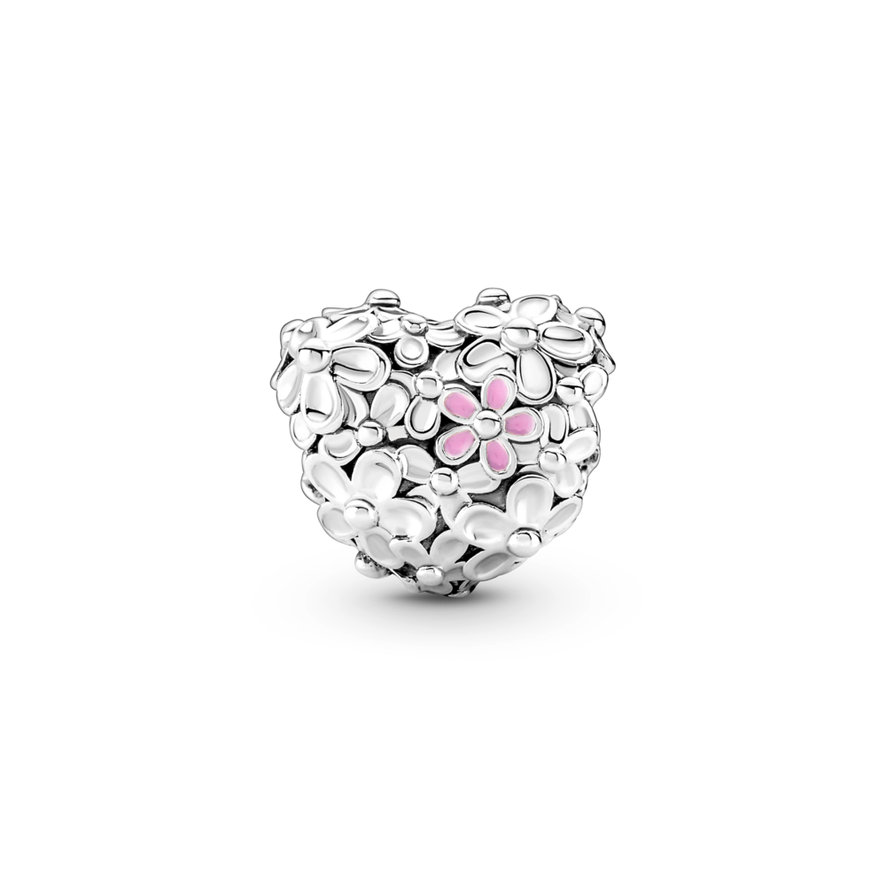 Mum Daisy Heart Charm