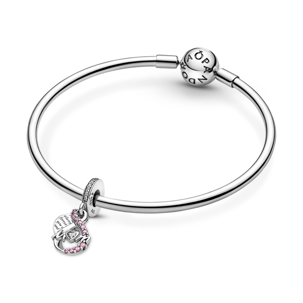 Mum Infinity Pavé Double Dangle Charm