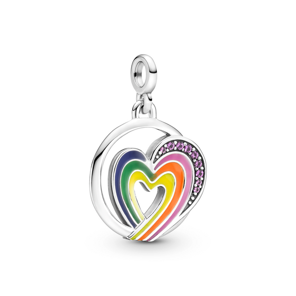 Pandora ME Rainbow Heart of Freedom Medallion