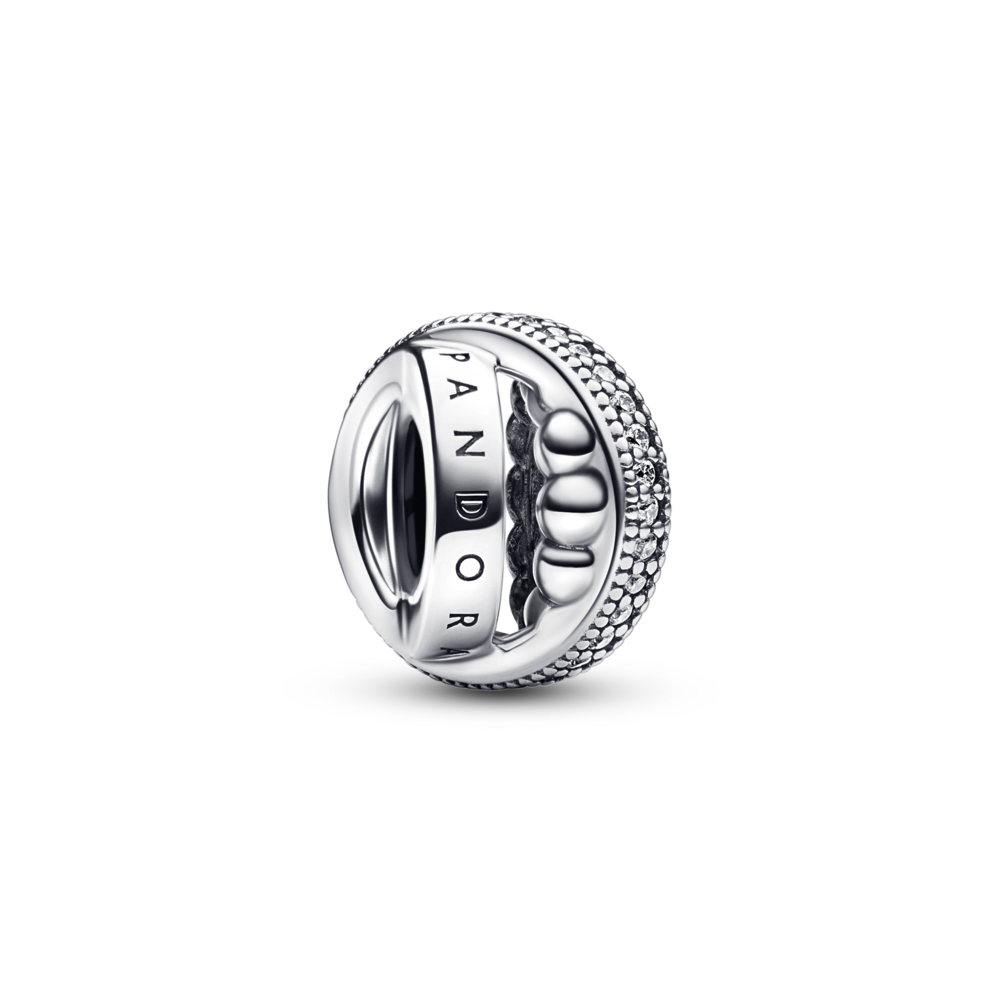 Pandora Moments Logo Pavé & Beads Charm