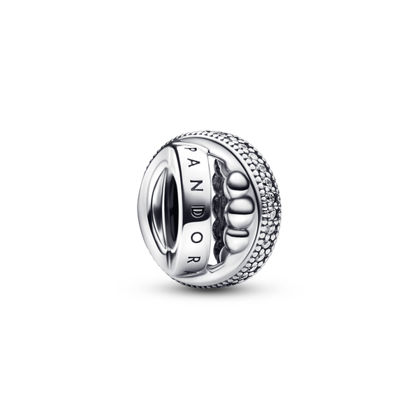 Pandora Moments Logo Pavé & Beads Charm