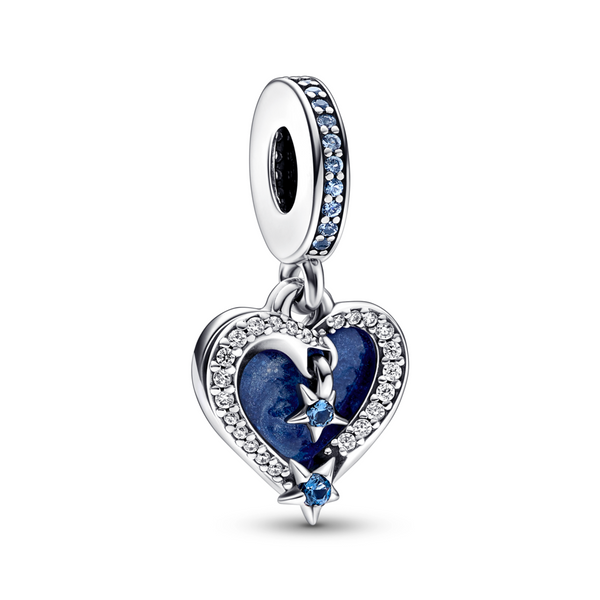 Celestial Shooting Star Heart Double Dangle Charm