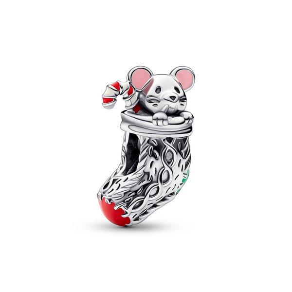 Festive Mouse & Stocking Charm