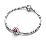 Red Sparkling Levelled Round Charm