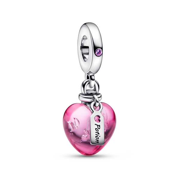 Love Potion Murano Glass Heart Dangle Charm