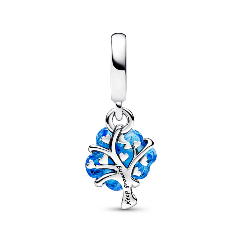 Blue Murano Glass Family Tree Dangle Charm