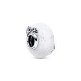 Glittery White Murano Glass Mum & Love Charm