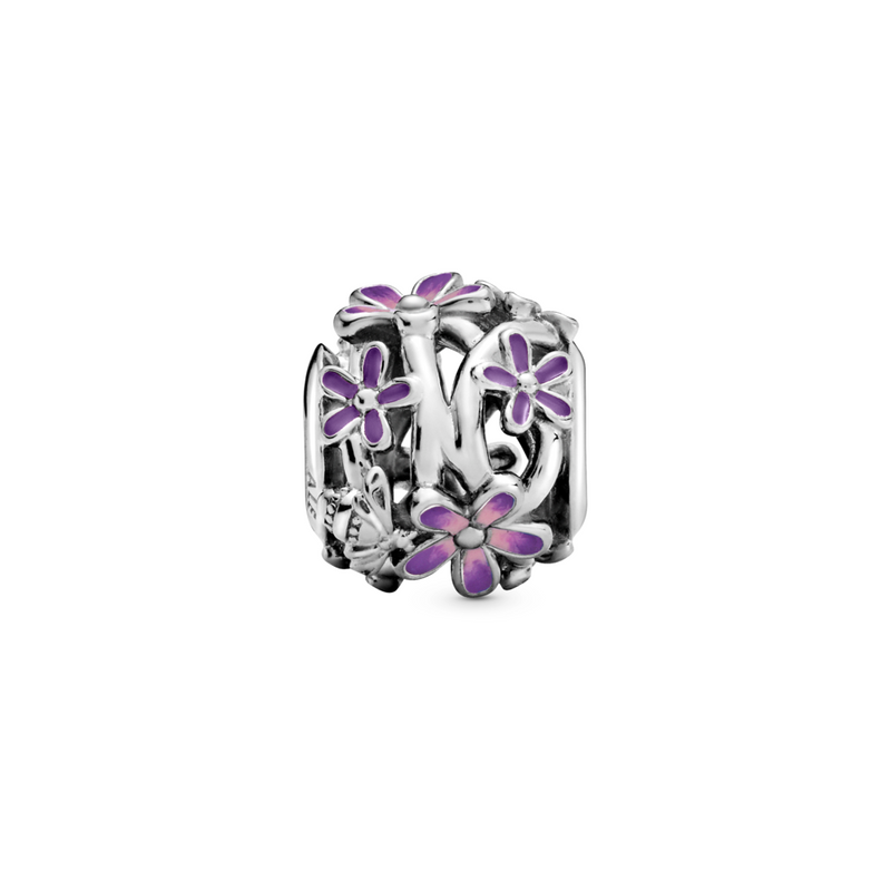 Openwork Purple Daisy Charm