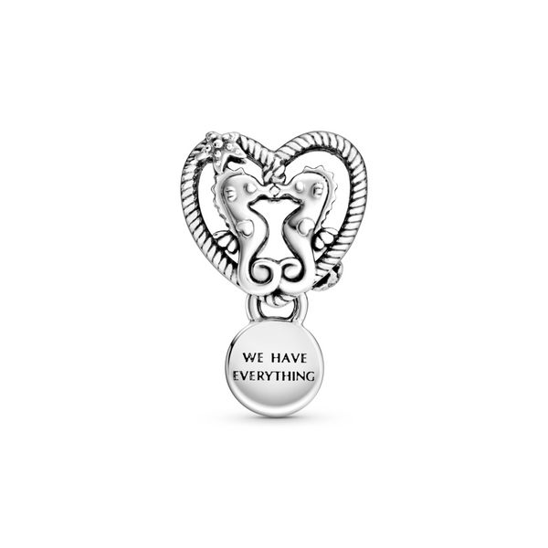 Openwork Seahorses Heart Charm