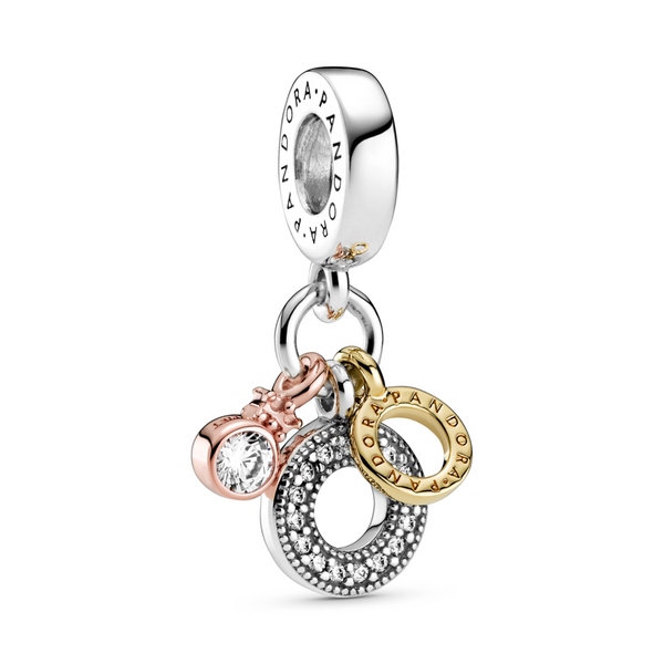 Triple Monogram & Logo Dangle Charm