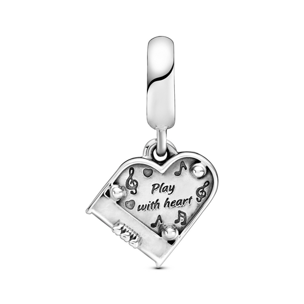 Grand Piano Heart Dangle Charm