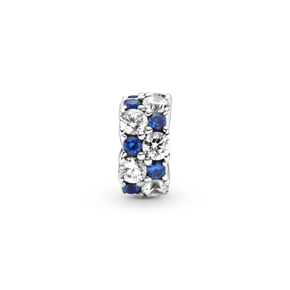 Clear & Blue Sparkling Clip Charm