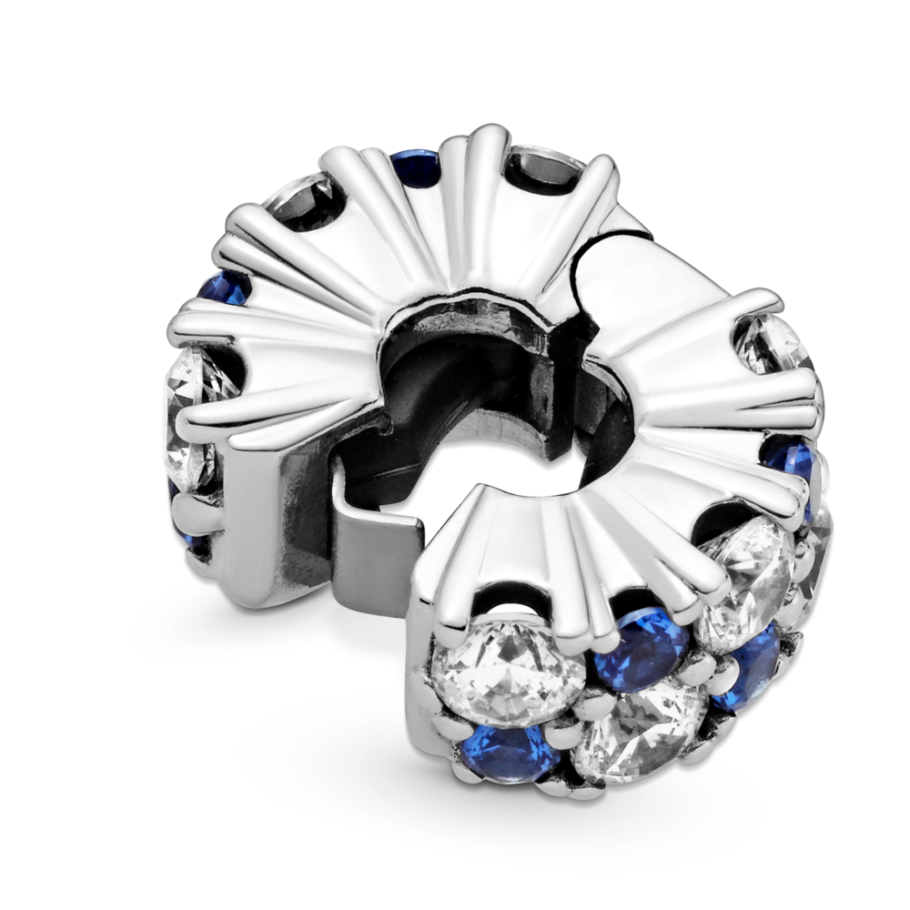 Clear & Blue Sparkling Clip Charm
