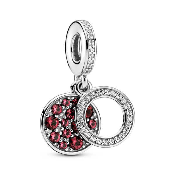 Sparkling Red Disc Double Dangle Charm