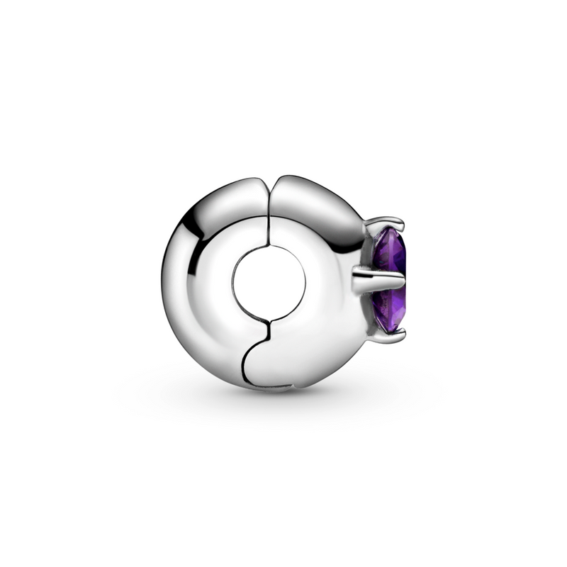 Purple Round Solitaire Clip Charm