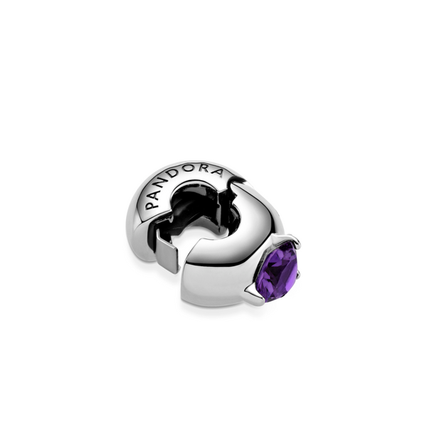 Purple Round Solitaire Clip Charm