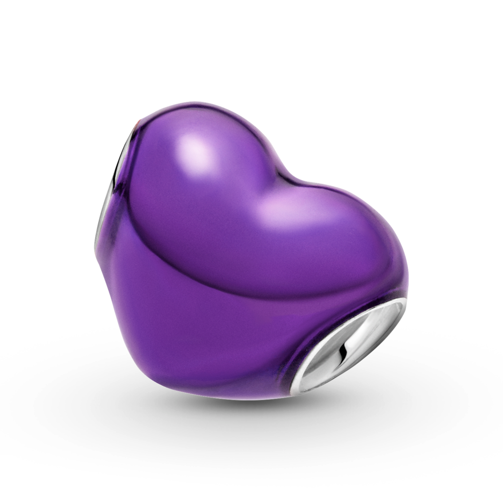Metallic Purple Heart Charm