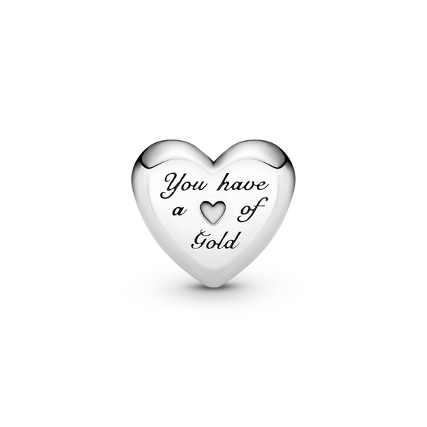 Domed Golden Heart Charm