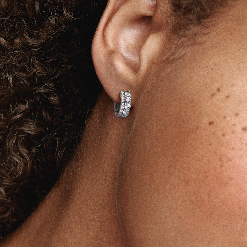Double Band Pav Hoop Earrings Pandora Jordan