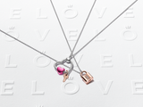 Metallic Pink Heart Charm