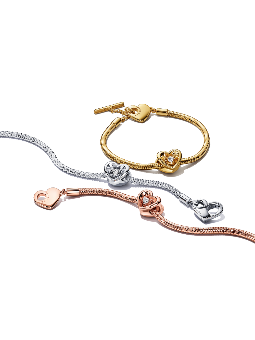 Pandora Moments Radiant Heart & Floating Stone Charm