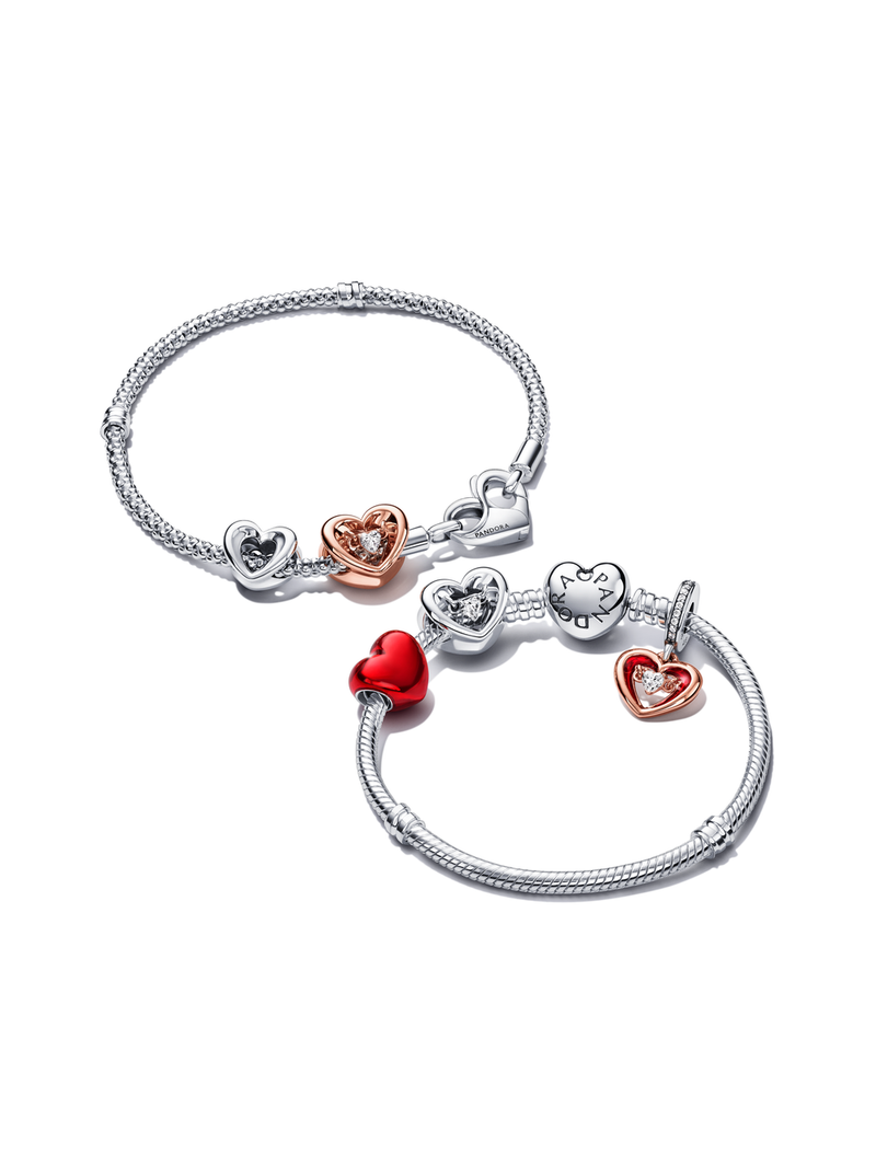 Two-tone Radiant Heart Dangle Charm