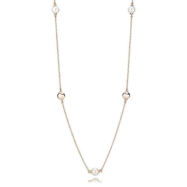 PANDORA Rose necklace with white freshwater cultured pearl