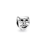 Theatre masks silver charm
