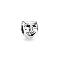 Theatre masks silver charm