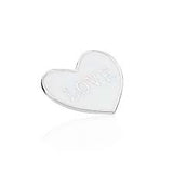 Medium Love heart silver plate with silver enamel
