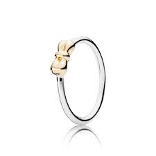 Silver ring with bow in 14k