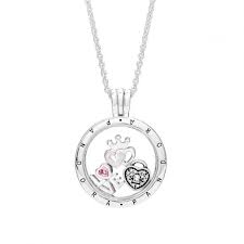 Petite elements pack in silver with heart padlock with clear CZ, love script with pink CZ and crowned hearts with pink enamel