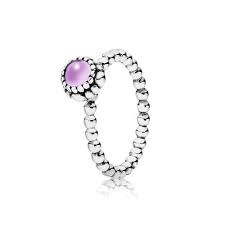 Silver ring, birthstone-February, amethyst