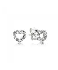 Silver stud earring with cubic zirconia
