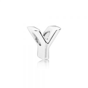 Letter Y silver charm